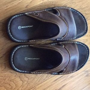 Men’s Brown Leather Rockport Sandals. Size 10